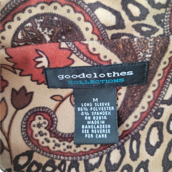 ** VINTAGE** Goodclothes collections BOHO paisley button-down tunic/shirt - Picture 7 of 11